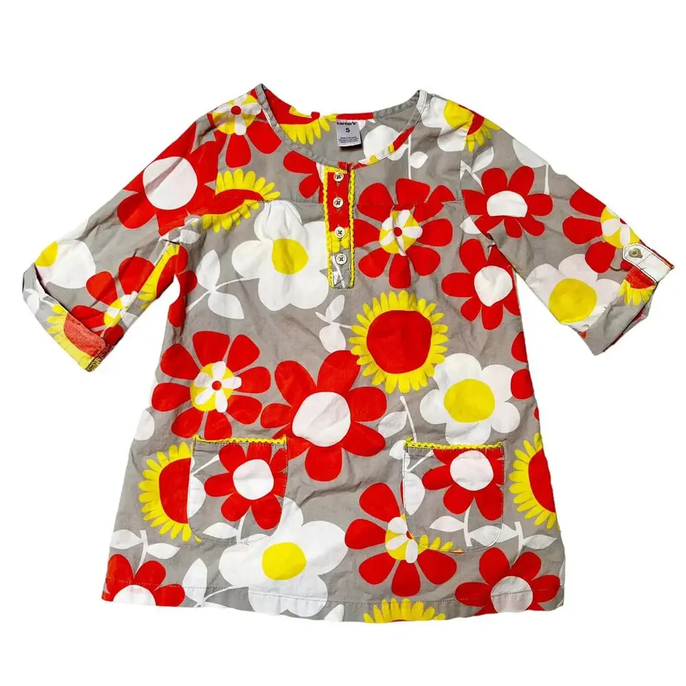 Carter's Retro Floral Tunic Dress Size 5